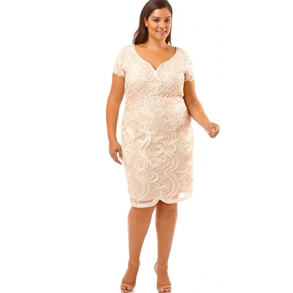 white christmas dresses Masha Soutache Lace Midi Dress – Gina Bacconi main image 1